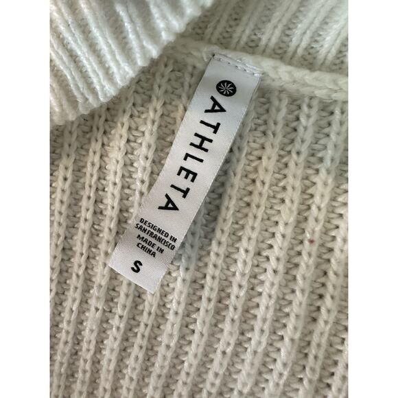 Athleta Small Women Shasta V-Neck Sweater #632081 Wool Blend Chunky Knit CLT - Picture 4 of 9